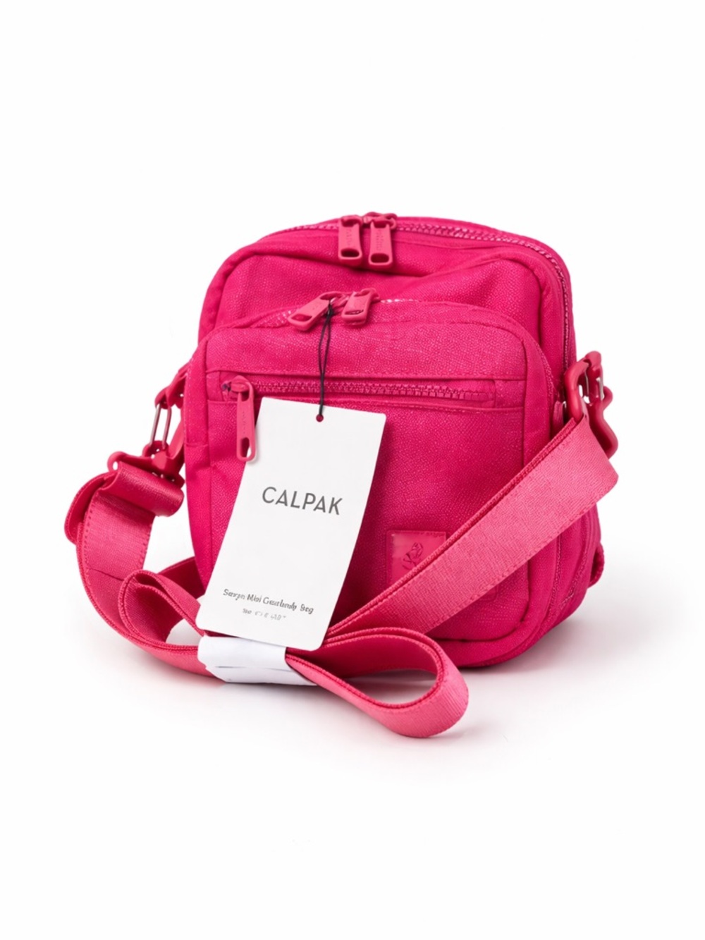 CALPAK Stevyn Mini Crossbody Bag Dragon Fruit Pink Travel Nylon NWT 6x8